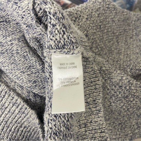 Theory Cotton/ Linen Navy & White Full Zip Sweater Jacket with Pockets Size S - Picture 11 of 11